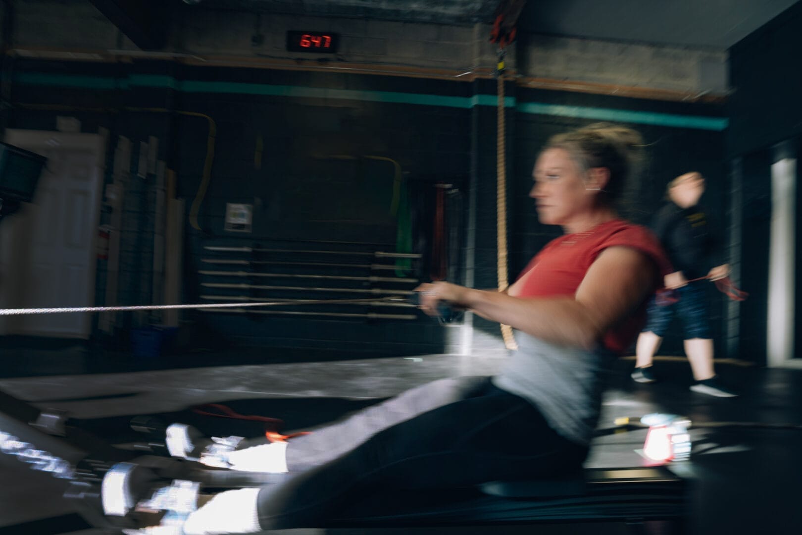 woman working out at the gym